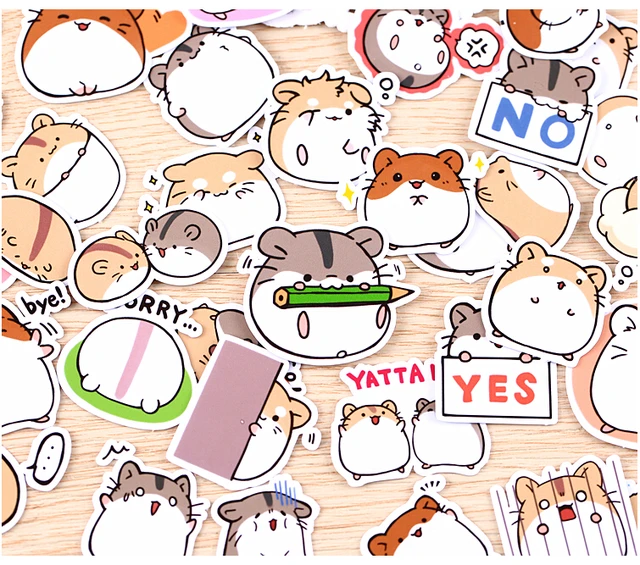 45pcs Hamster Friends Kawaii Stickers