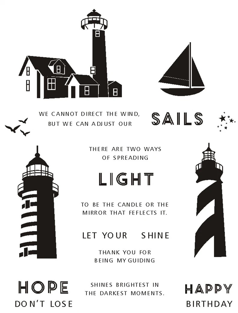

Lighthouse stamp Clear Stamp for Scrapbooking Transparent Silicone Rubber DIY Photo Album Decor X13
