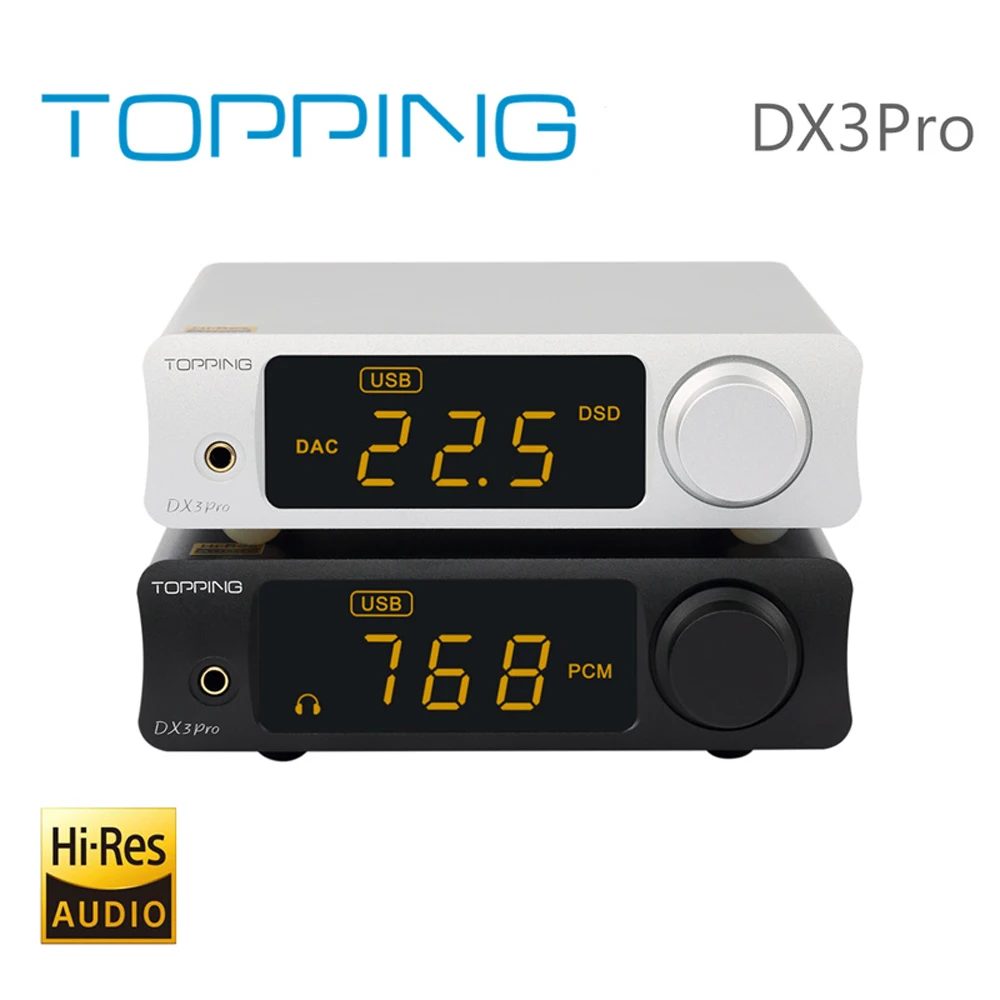

TOPPING DX3 PRO HIFI DAC Bluetooth 5.0 XMOS XU208 AKM AK4493EQ*2 USB DAC Native DSD512 768KHZ 32bit