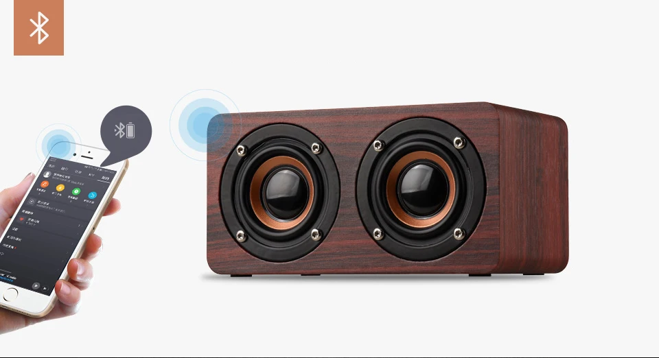 Magift Portable Wood Bluetooth Speaker Stereo Dual Loudspeaker Subwoofer Box Wooden Bass AUX 3.5mm Computer Speaker for Xiaomi (6)