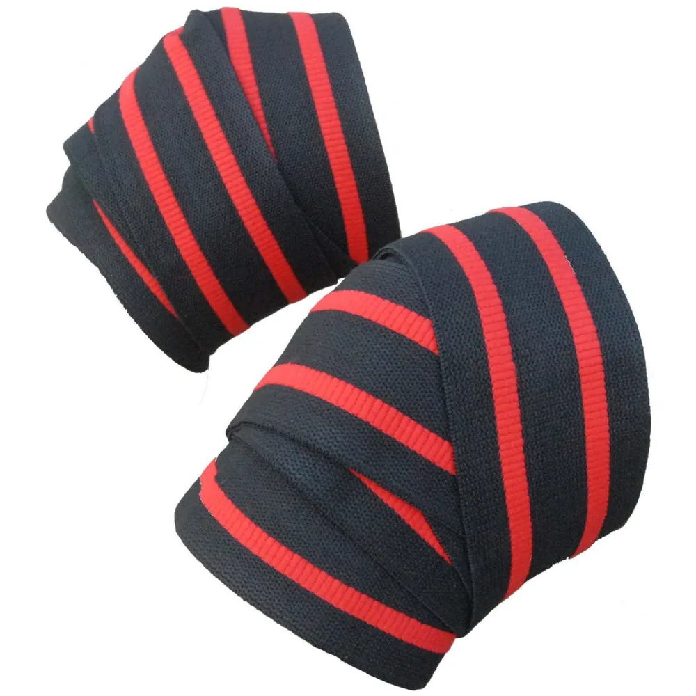 

Elastic Knee Wraps for Powerlifting, Weightlifting - Ultimate Knee Support,Effectively Avoid Injury While Training