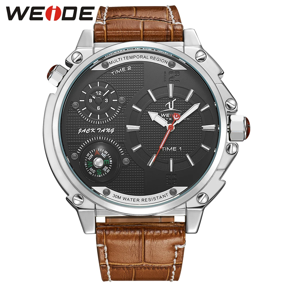 WEIDE Военный компас часы Relogio Masculino мужские Quarzt аналоговый дисплей пояса из