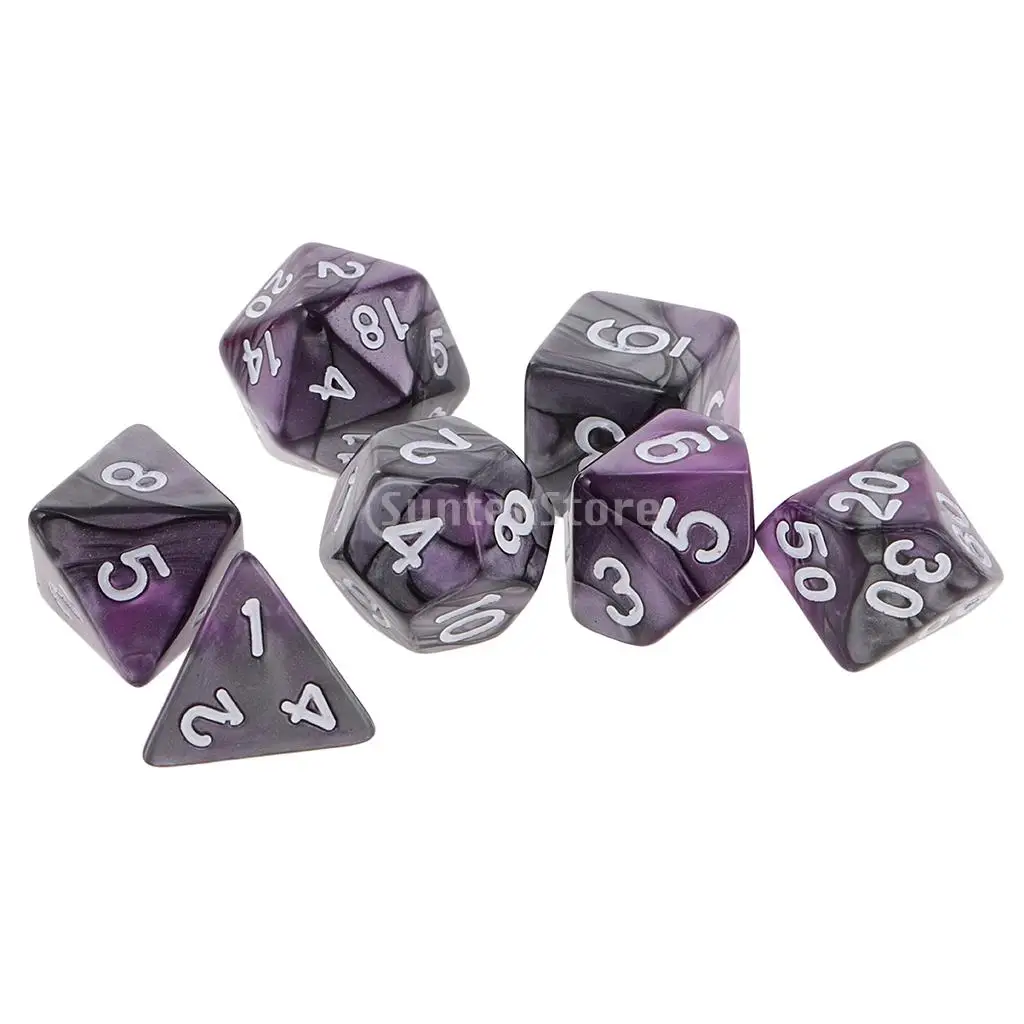 14pcs Two Colors Polyhedral Dices 16mm for Dungeons and Dragons Table Games