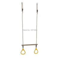 Fun Wood Kids Flying Rings Swing For Child & Adult Pull-Up Pull Up Chinning Muscle Outdoor Indoor Sports Toys 2 in 1 Set Toy 2