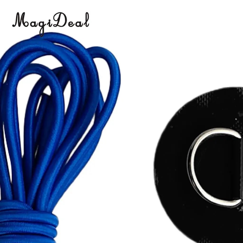 4Pcs PVC Inflatable Boat SUP Stand up Paddleboard Stainless Steel D-ring Round Patch Pad & Elastic Shock Cord - Various Colors