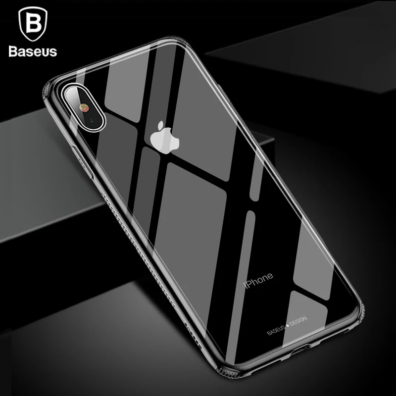 Beste Baseus Luxe Glas Case Voor iPhone XS Max Xr TPU Rand Gehard Glas Gevallen Back Beschermende Cover Coque Voor iPhone xsmax Fundas