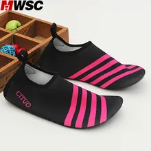 MWSC 2017 New Design Women Sandals Shoes Unisex Striped Sock Slippers Summer Beach Casual Water Aqua Shoes