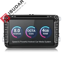 Isudar Автомагнитола 2 Din на Android 8.0.0 для Автомобилей VW/Volkswagen/POLO/PASSAT/Golf 8 Ядер FM/AM Радио