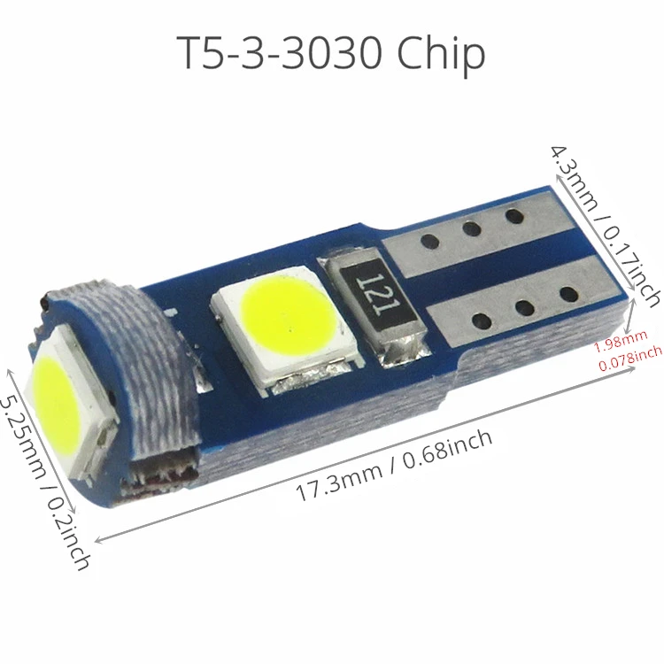 Lâmpada para Carro com Lâmpadas Wljh Canbus Tomada Torcida Instrumento Painel Conjunto Suporte Soquete Lâmpada 12v t5 10x Led 5 Automóveis e motos