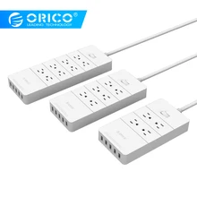 ORICO умная розетка с вилкой США, защита от перенапряжения 4, 6, 8, розетка переменного тока 1250 Вт, 5 портов, USB быстрое зарядное устройство, 40 Вт-1,5 м, шнур питания