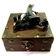 Изготовленная на заказ ручная работа Литая железная для татуировок машина лайнер-шейдерная Татуировка пистолет с классической деревянной коробкой татуировки