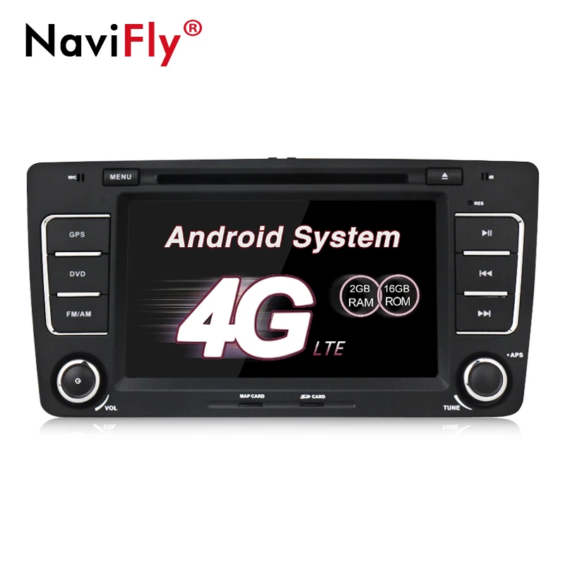 

NaviFly Android 7.1 Car stereo head unit navigation GPS DVD for SKODA Octavia 2009-2013 support 4G wifi bluetooth 2GB RAM
