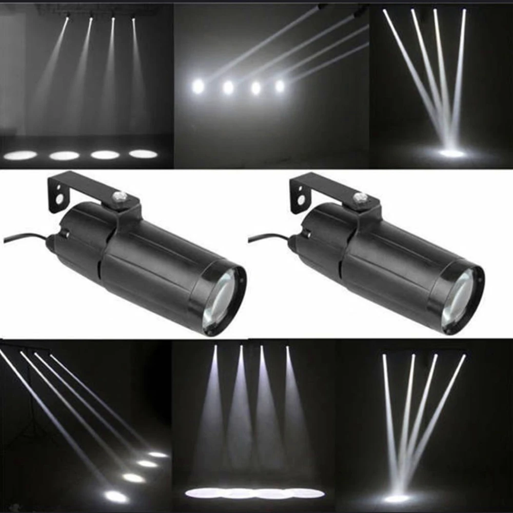 

2pcs/lot White Color LED PinSpot Light /Tight Beam LED DJ Mirror Ball Spot Light Perfect For KTV Bar Club Party Effect Lighting