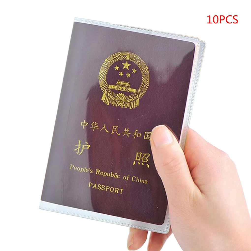 10 шт. паспорт прозрачный защитный чехол Пластик ПВХ Водонепроницаемый чехол для удостоверения личности случае