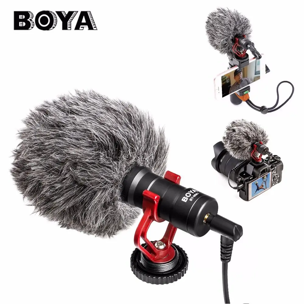 Дешево BOYA by mm1 на Камера Shotgun Интервью микрофон для iphone смартфон Huawei Джи Осмо Zhiyun гладкой Q canon dslr