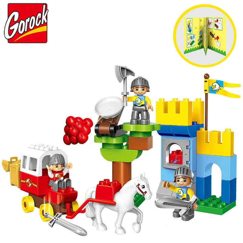 

Gorock 50PCS Big Building Block Empire Castle Model Toy Large Particles Castle War DIY Educational Brick Compatible With Duploe