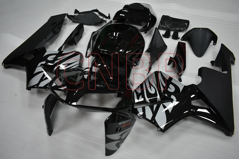 Пластиковые обтекатели для Honda CBR600RR 2005-2006 черные серебряные блестящие Обтекатели