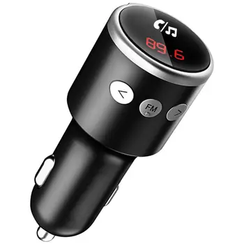 

Wireless Bluetooth FM Transmitter Adapter with Hand-Free Calling Dual USB Fast Charger Music Player Support USB Flash Drive