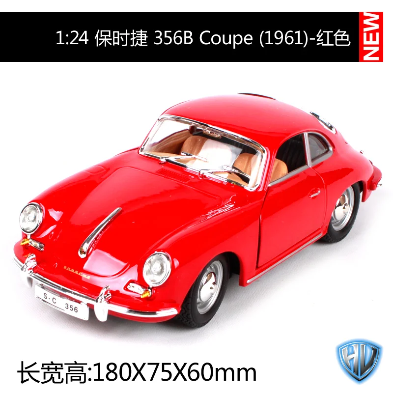 Burago 1/24 1961 356B Coupe винтажная литая под давлением модель автомобиля Simulatio Коллекционное издание металлические детские игрушки Рождественский подарок