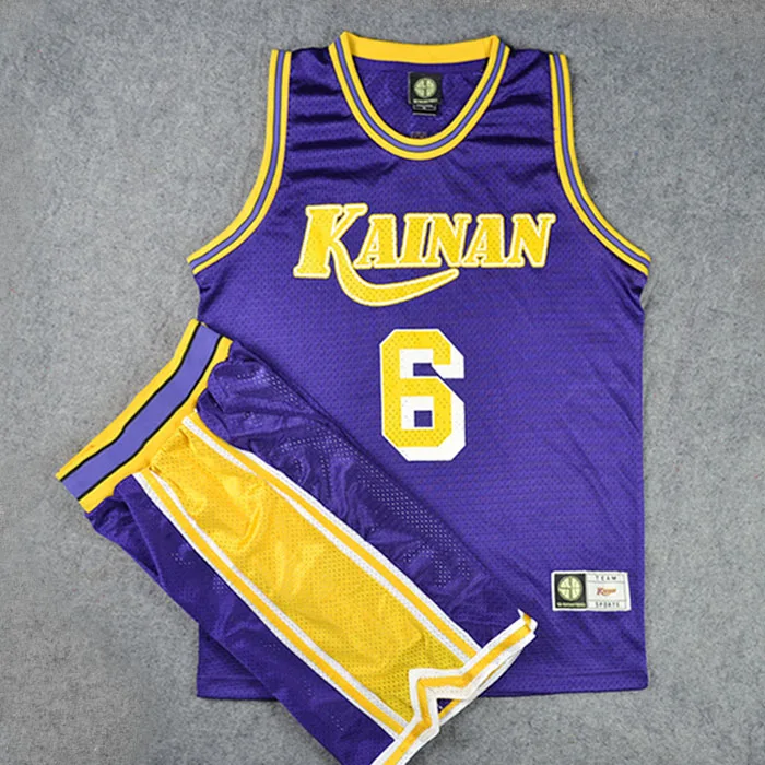 SLAM DUNK Cosplay Costume Kainan School Basketball #6 Jin Replica Jersey PURPLE 