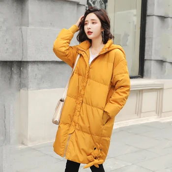 

2019 New Arrival Winter Jacket Women Hooded Long Cotton Padded Female Parka Outwear Warm Coat Mujer Invierno