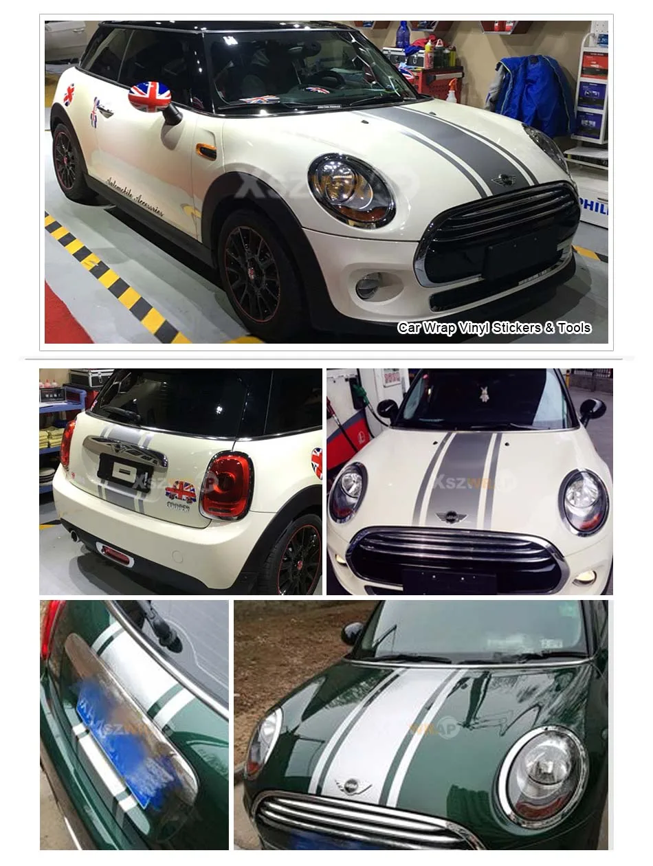 Для Mini Cooper S Clubman 5 дверей R55 2008 2015 Аксессуары капот + багажник 3 полосатые