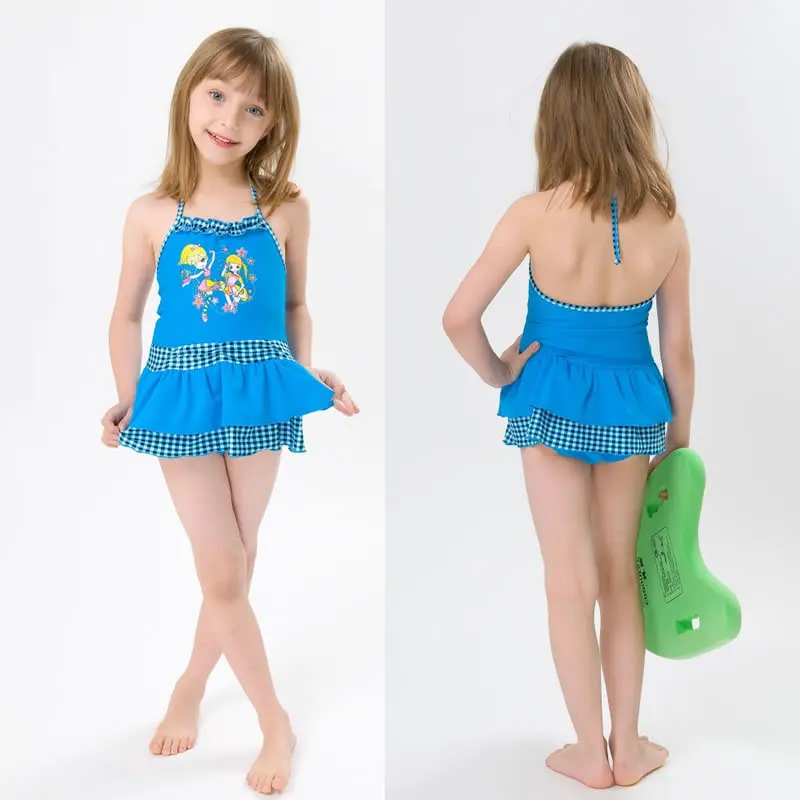 girls blue swimsuit