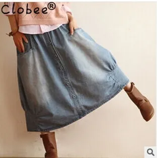 

2017 autumn winter female skirts light color long denim skirt Wholesale package buttocks skirts free shipping