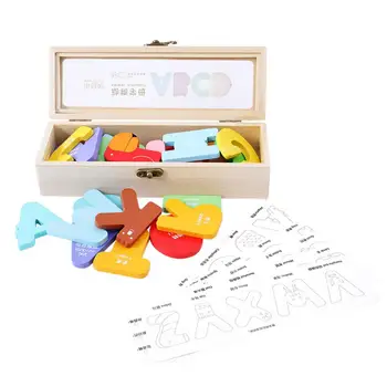 

Kids English Letter Shape Building Blocks Painting Card Educational Toy