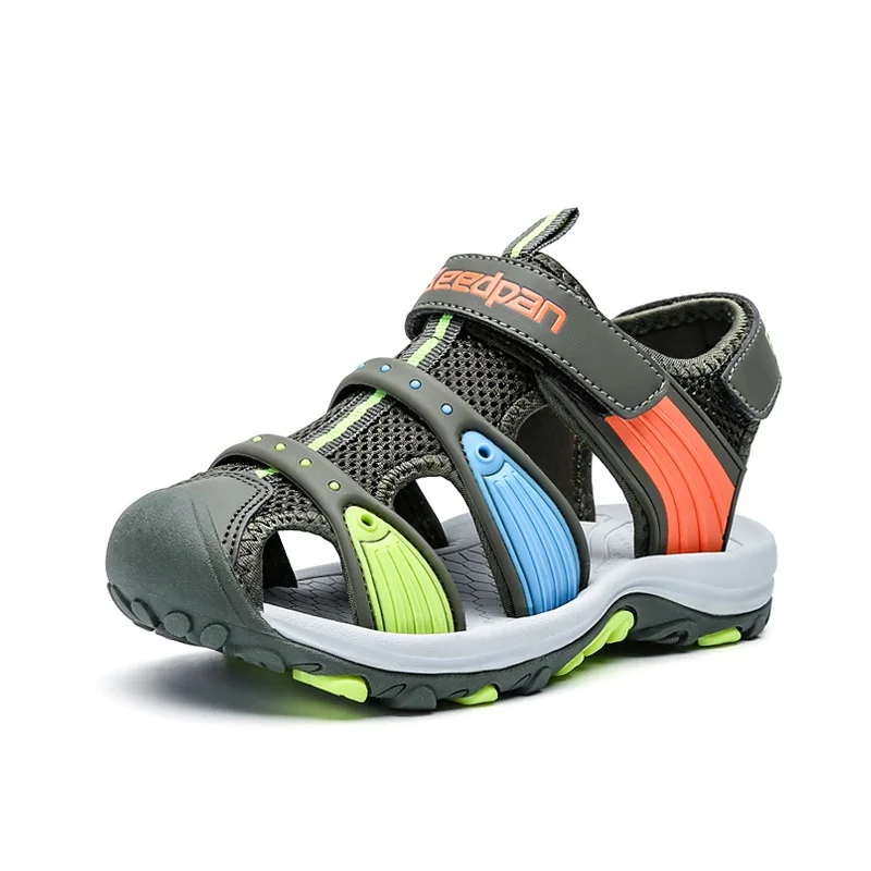 

Kids Non-Slip Lightweight Sandals Boys Casual Closed Toe Beach Sandals Baby Breathable Flat Heel Shoes AA11215