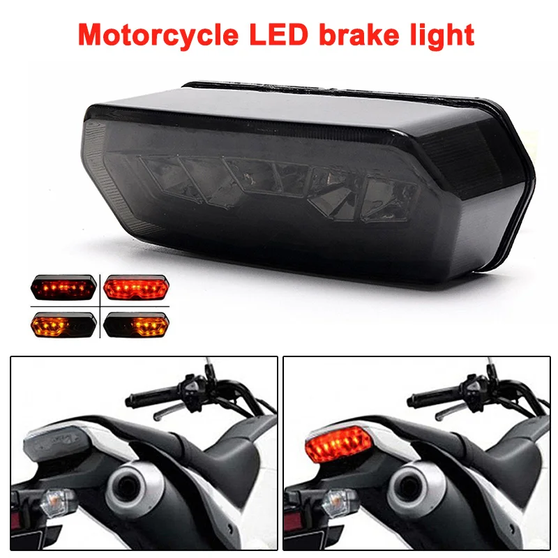

Motorcycle Integrated LED Rear Tail Light 12V Bright Brake Turn Signals Light NR-shipping