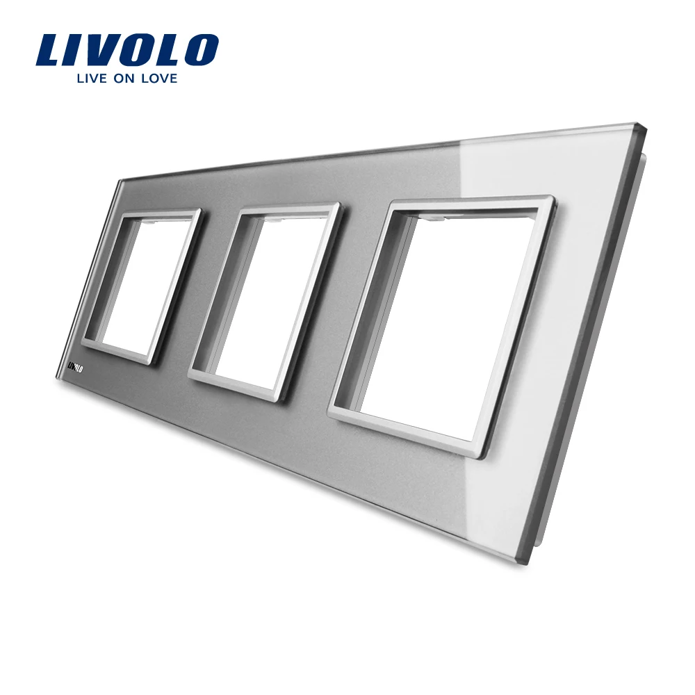 

Livolo Luxury White Pearl Crystal Glass,EU standard, Triple Glass Panel For Wall Switch&Socket,C7-3SR-11 (4 Colors)
