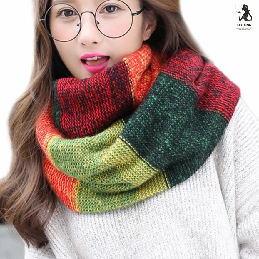 winter scarves woman 2019 Fashion Women Warm Knit Neck Circle Cowl