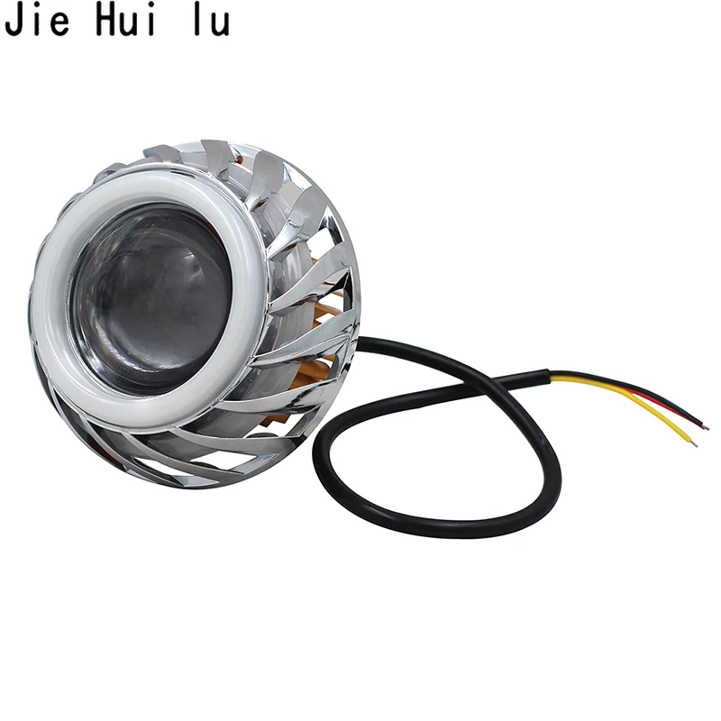 دراجة نارية رئيس 30 W LED مصباح أمامي شكل عيون الصقر عدسة عالية/منخفضة شعاع جهاز عرض صغير شيطان عيون DRL مصباح دراجة نارية التحديثية