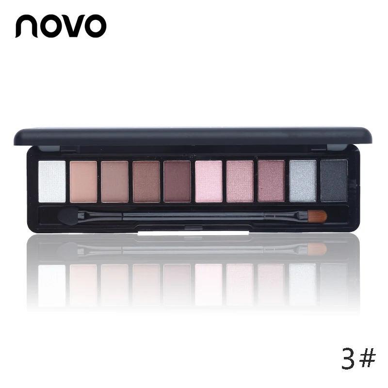 1 шт. NOVO Fashion Eye Shadow Shimmer матовая Палетка натуральный макияж светильник 10 цветов Тени для век Косметика набор с кистью