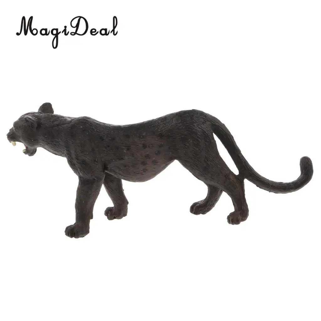 MagiDeal 1Pc Realistic Black Panther Wildlife Animal Figurine Model Figure Kids Toy Gift for Home Room Desk Pub Bar Decor