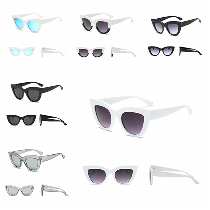Vintage Sunglasses Women Cat eye Sunglass Retro Brand Designer Sun glasses Female Pink Mirror Eyewear