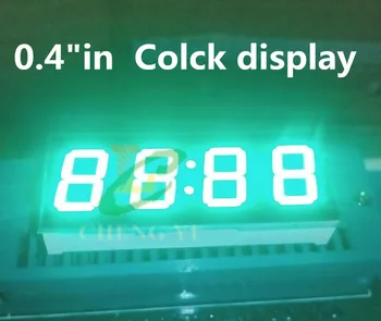 

Ultra bright Pure green 0.4 Inch Common Anode 7 Segment display 4 Digit Super 0.4" 0.4in Clock LED Display Time 12 Pins for DIY
