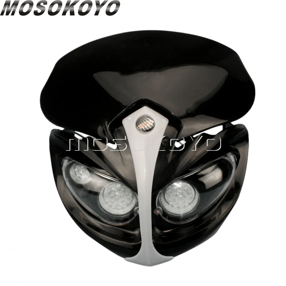 Универсальные велосипедные фары для мотокросса Supermoto налобный фонарь обтекатель для Honda Suzuki Kawasaki KTM Yamaha CBR FZ1 FZ8