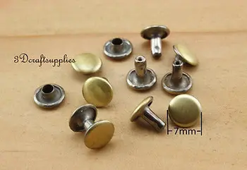 

rivets leather rivet bag clothing shoes flat copper 30 sets 7 mm Anti brass P96
