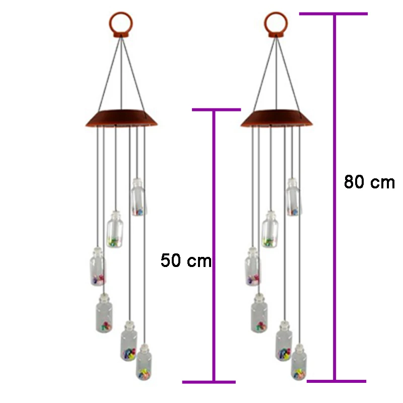 

Led Solar Lamp Panel Changing Color Wind Chime Lights Portable Outdoor Decorative Romantic Windbell Solar Light for Garden