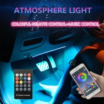 

EL Neon Wire Strip Light 10 In 1 Car Interior LED APP Control +Remote control RGB cold light Atmosphere Decoration Light