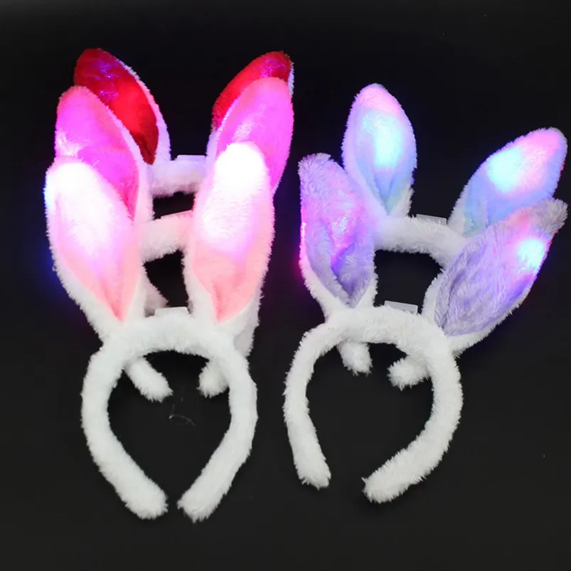 Led Light Luminous Rabbit Ears Flashing Bunny Ears Headdress Head Hair