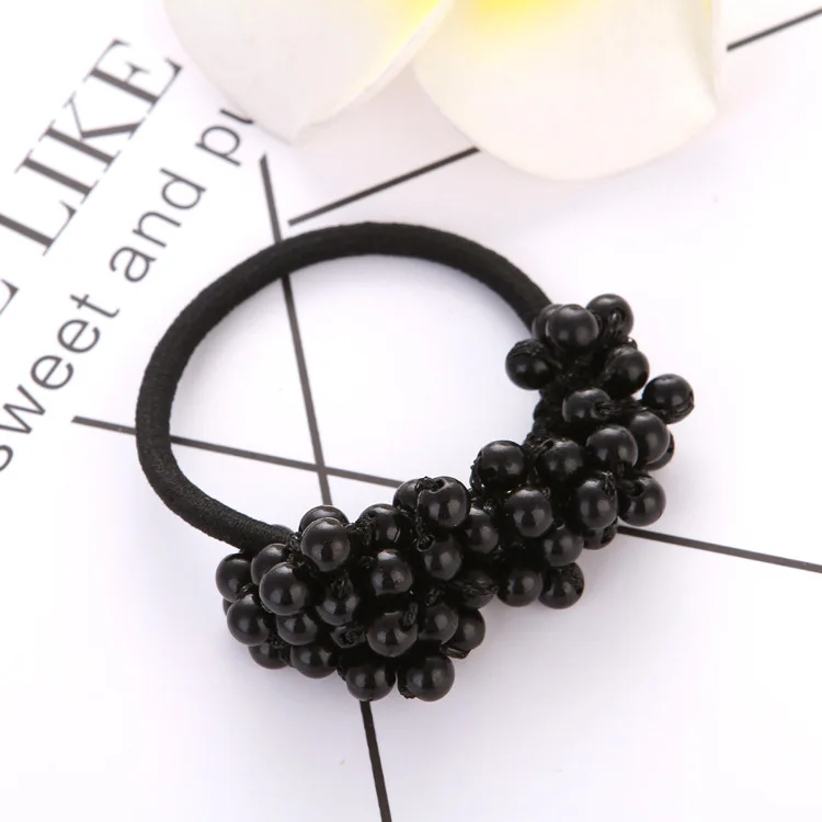 Hotsale beads elastic hair tie for girl and women fashion hair accessories in various color Hair Ring Ponytail holder