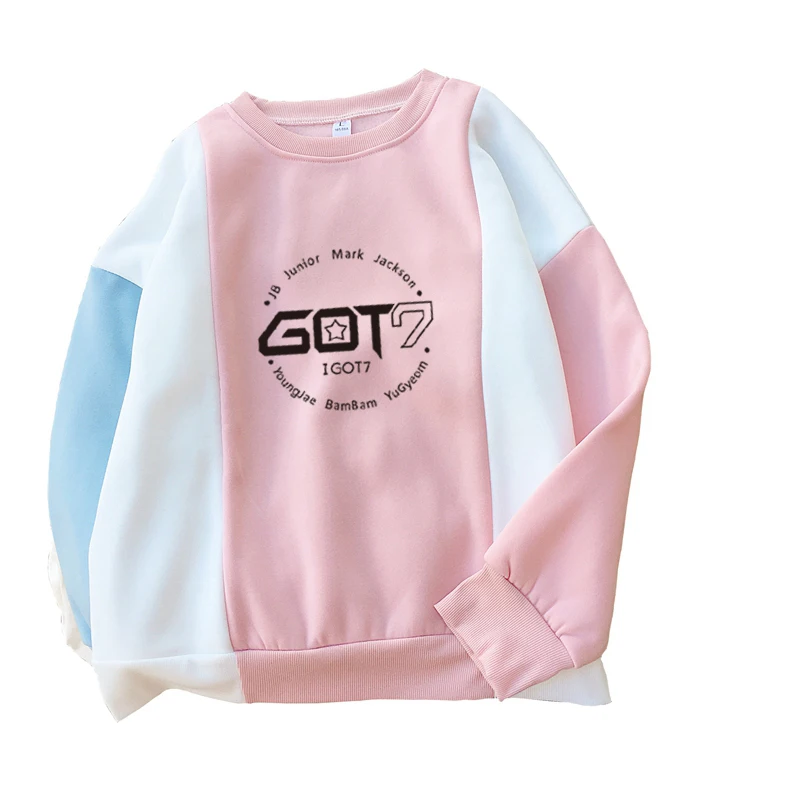 Thinkin Women Sweatshirt Harajuku Strawberry Milk Sweet Cute Girls Color Block Hoodies Loose O-Neck Winter Autumn Fleece Jumper