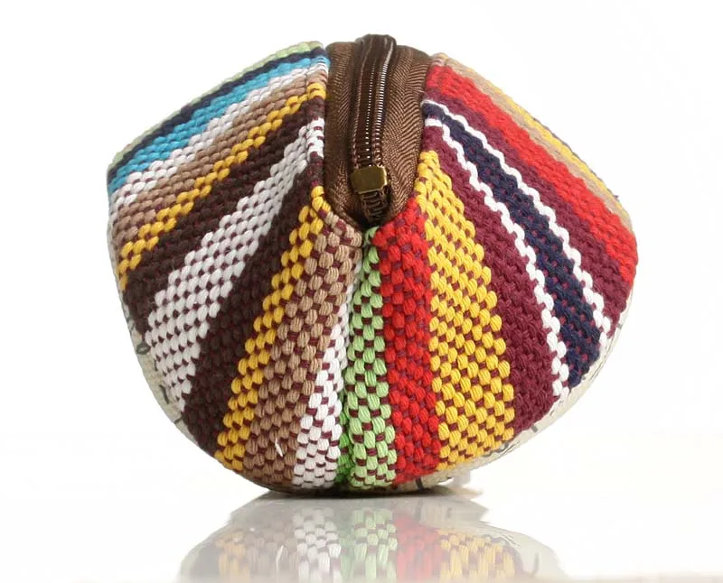 

Mini Ethnic Canvas Cute Coin Purse Wallet Three-dimensional Dongba Text National Zipper Handmade Colorful Rainbow Cloth Hand Bag