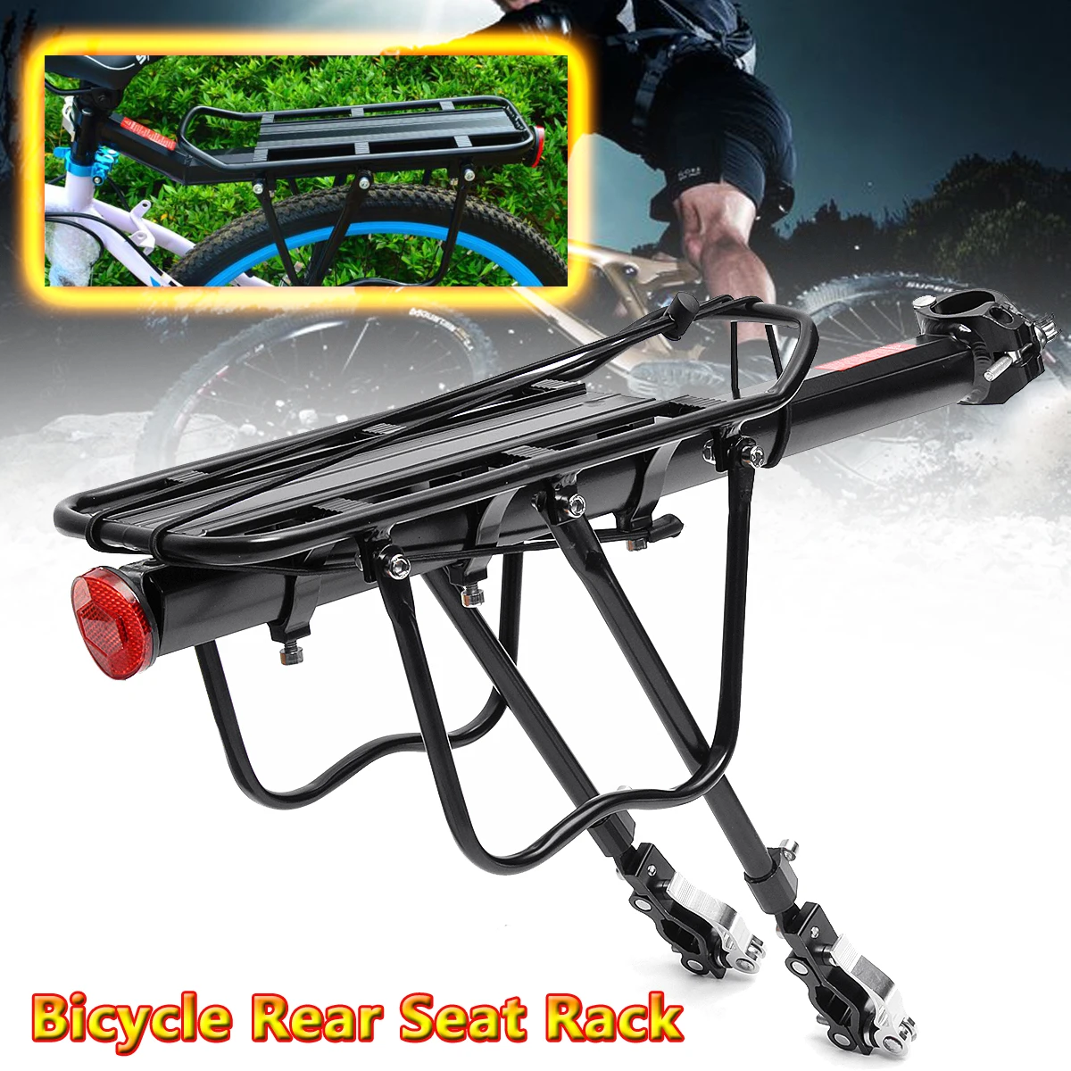 

Bicycle Mountain Bike Rear Rack Shelf Seat Post Mount Pannier Bike Luggage Rack Carrier 50kg Bicycle Accessories Equipment Stand
