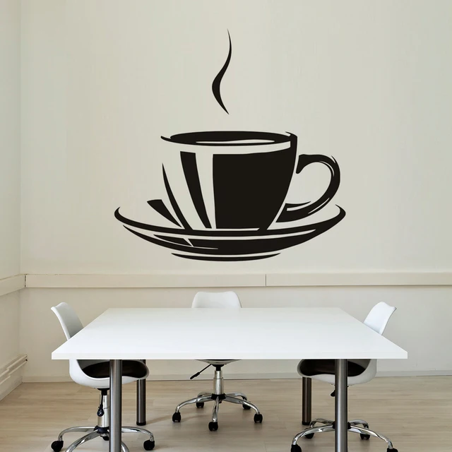 Coffee Cup Pattern Wallpaper,Modern Design Removable Wall Sticker,Vinyl