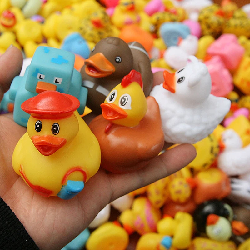 10PCS Random styles Rubber Duck Baby Shower Water BB Bathing toys for baby kids children Birthday 4