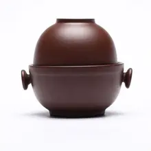 Исин глины коричневый Zisha Китайский кунг-фу Чай чашки и Чай горшок дорожный набор 150 мл 5 унц